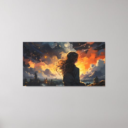 Starry Sky on Fire Leinwanddruck (Vorderseite)