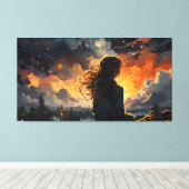 Starry Sky on Fire Leinwanddruck (Insitu (Holzboden))