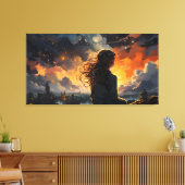 Starry Sky on Fire Leinwanddruck (Insitu (Wohnzimmer))