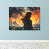 Starry Sky on Fire Leinwanddruck (Insitu (Holzboden))