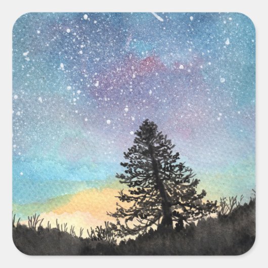 Starry Sky Quadratischer Aufkleber (Vorderseite)