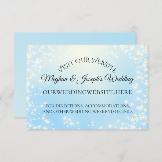 Starry Sky Sparkle Wedding Information Cards Begleitkarte (Vorne/Hinten)