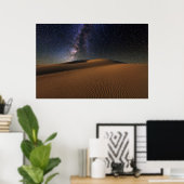 Starry Sky über der Sand Dunes Gobi Wüste Poster (Heimbüro)