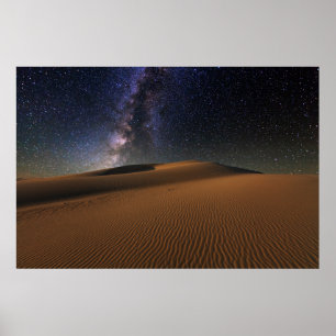 Starry Sky über der Sand Dunes Gobi Wüste Poster