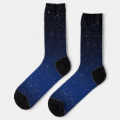 Starry Sky und Crescent Moon, Deep Blue Socken (Linkes Detail)