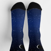 Starry Sky und Crescent Moon, Deep Blue Socken (Oben)