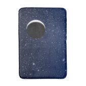 Starry Sky und Crescent Moon, Deep Blue to Black Badematte (Vorderseite Vertikal)