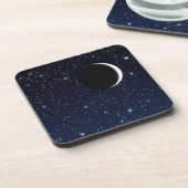 Starry Sky und Crescent Moon, Deep Blue to Black Untersetzer (Linke Seite)