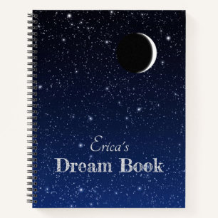 Starry Sky und Crescent Moon, Dream Journal Notizblock