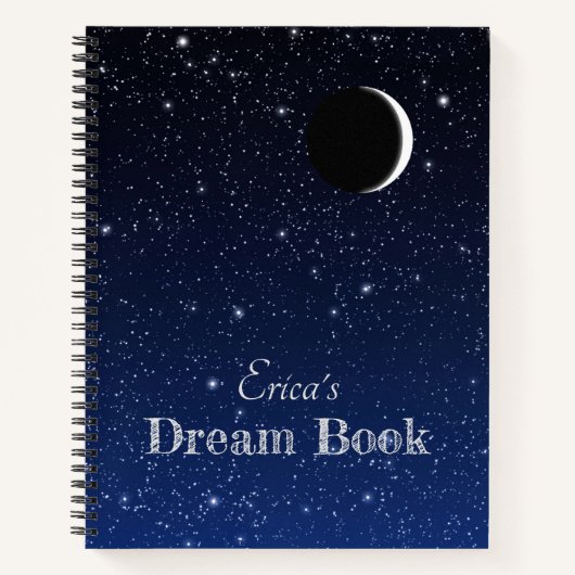 Starry Sky und Crescent Moon, Dream Journal Notizblock (Vorderseite)