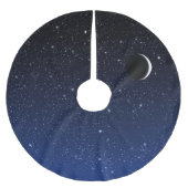 Starry Sky und Crescent Moon, Midnight Blue Polyester Weihnachtsbaumdecke (Vorderseite)