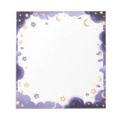 Starry Sky und Crescent Moon Notizblock (Vorderseite)