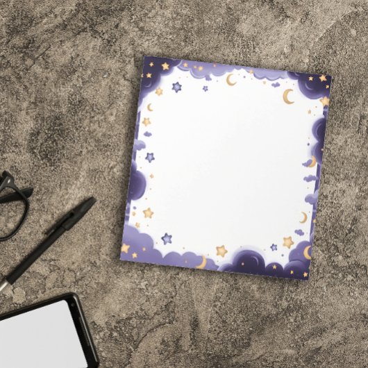 Starry Sky und Crescent Moon Notizblock