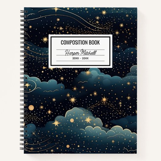Starry Sky Wirbel Komposition Notebook Notizblock (Vorderseite)