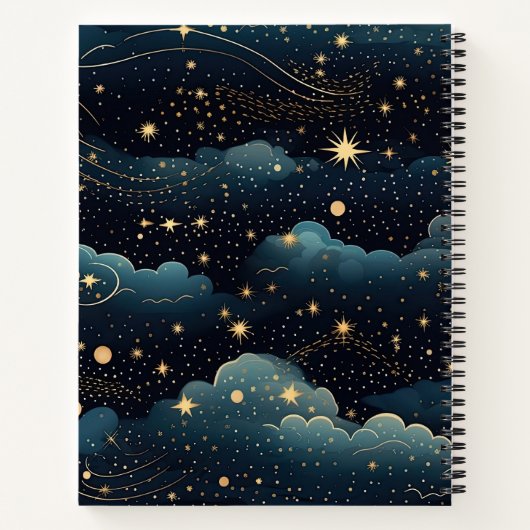 Starry Sky Wirbel Komposition Notebook Notizblock (Rückseite)