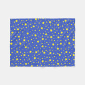 Starry Sky Yellow Stars Pretty Starlight Night Fleecedecke (Vorderseite (Horizontal))