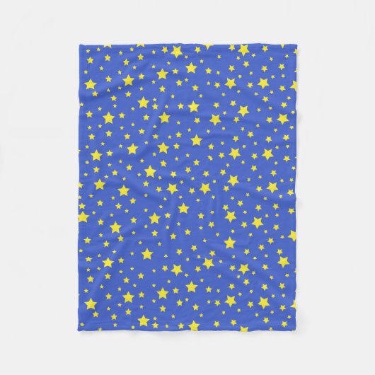 Starry Sky Yellow Stars Pretty Starlight Night Fleecedecke (Vorderseite)