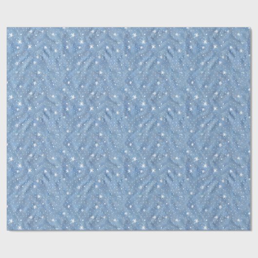 Starry Snowflake Serenity Winter Wrapping Paper Geschenkpapier (Flach)