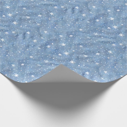 Starry Snowflake Serenity Winter Wrapping Paper Geschenkpapier (Ecke)
