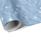 Starry Snowflake Serenity Winter Wrapping Paper Geschenkpapier (Rolleneckpunkt)
