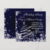 Starry Snowy Night Holiday Party Einladung (Vorne/Hinten)