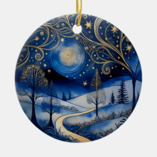 Starry Snowy Night Personalisiert Ornament
