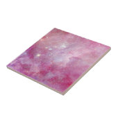 Starry Space Light Pink Watercolor Stars Galaxie Fliese (Seite)