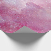 Starry Space Light Pink Watercolor Stars Galaxie Geschenkpapier (Ecke)
