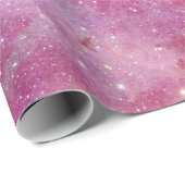 Starry Space Light Pink Watercolor Stars Galaxie Geschenkpapier (Rolleneckpunkt)