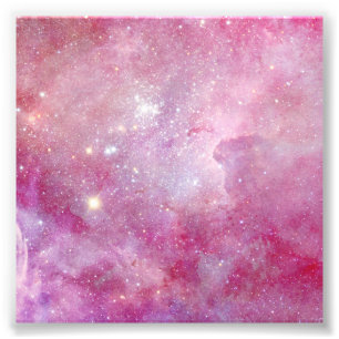 Starry Space Light Pink Watercolor Stars Galaxy Fotodruck