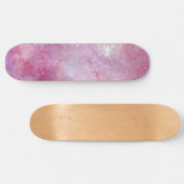 Starry Space Light Pink Watercolor Stars Galaxy Skateboard (Horizontal)