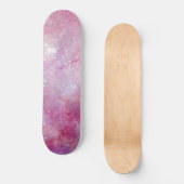 Starry Space Light Pink Watercolor Stars Galaxy Skateboard (Vorderseite)