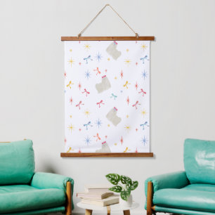 Starry Sparkle Niedlich Puppy Wishings Wandteppich Mit Holzrahmen