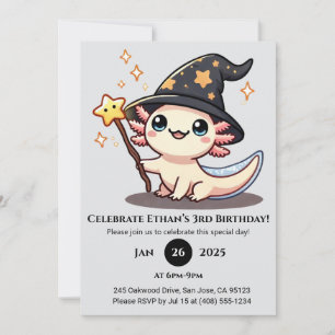 Starry Spell Axolotl Birthday Einladung