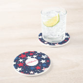 Starry Splendor Red, White, Blue Stone Untersetzer (Seite)