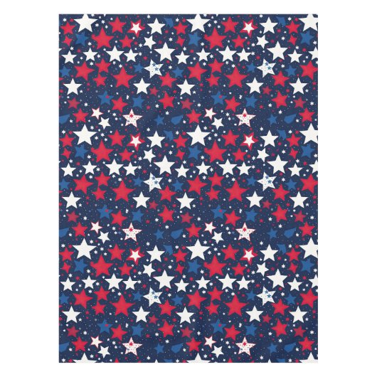 Starry Splendor: Rot, Weiß und Blau Tischdecke (Vorderseite)