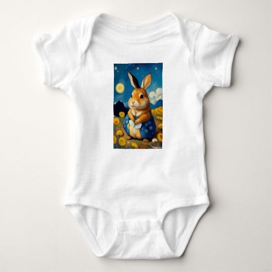 Starry Spring Bunny Baby Body Anzug Baby Strampler (Vorderseite)