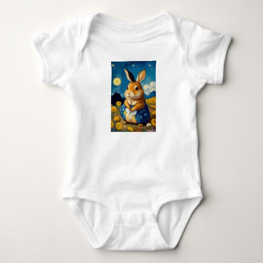 Starry Spring Bunny Baby Body Anzug Strampler (Vorderseite)