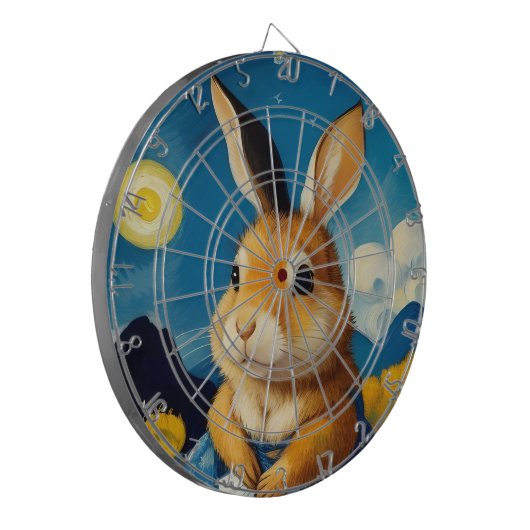 Starry Spring Bunny Dart Board Dartscheibe (Vorderseite Links)