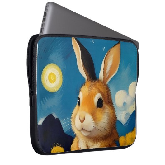 Starry Spring Bunny Electronics Bag Laptopschutzhülle (Vorne Rechts)