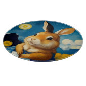 Starry Spring Bunny Glass Cutting Board Schneidebrett (Ecke)