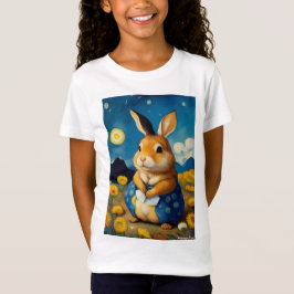 Starry Spring Bunny Kids T - Shirt