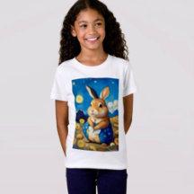 Starry Spring Bunny Kids T - Shirt