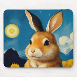 Starry Spring Bunny Mousepad