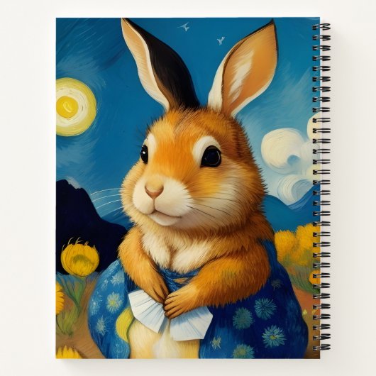 Starry Spring Bunny Notebook Notizblock (Rückseite)
