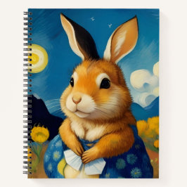 Starry Spring Bunny Notebook Notizblock
