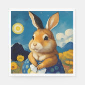 Starry Spring Bunny Paper Napkin Serviette (Vorderseite)