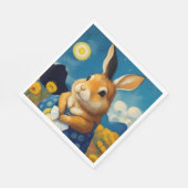 Starry Spring Bunny Paper Napkin Serviette (Ecke)