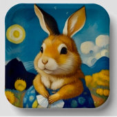 Starry Spring Bunny Paper Plate Pappteller