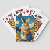 Starry Spring Bunny Playing Cards Spielkarten (Rückseite)